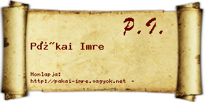 Pákai Imre névjegykártya